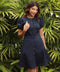 Front Buttoned Balloon Sleeve Linen Dress